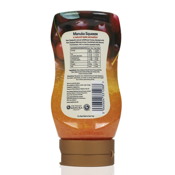 Manuka Honey Squeeze Bottle 40+MGO Cherry - Image 2