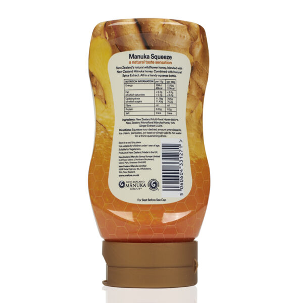 Manuka Honey Squeeze Bottle 40+MGO Ginger - Image 2